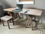 Schraagtafel eiken, Huis en Inrichting, Ophalen of Verzenden, In hoogte verstelbaar, Gebruikt