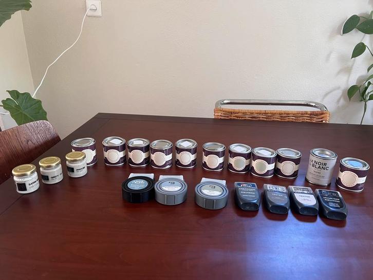 Farrow&ball, flexa, LAB paint, karwei testers, Doe-het-zelf en Verbouw, Verf, Beits en Lak, Nieuw, Verf, Minder dan 5 liter, Wit
