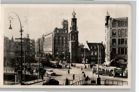Amsterdam Muntplein tram+ drk verkeer zegel + st 1948, Verzamelen, Ansichtkaarten | Nederland, Gelopen, Noord-Holland, 1940 tot 1960
