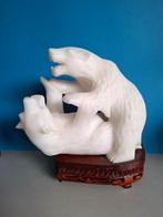 Chinees- Natuursteen beeld van vechtende ijsberen., Ophalen of Verzenden