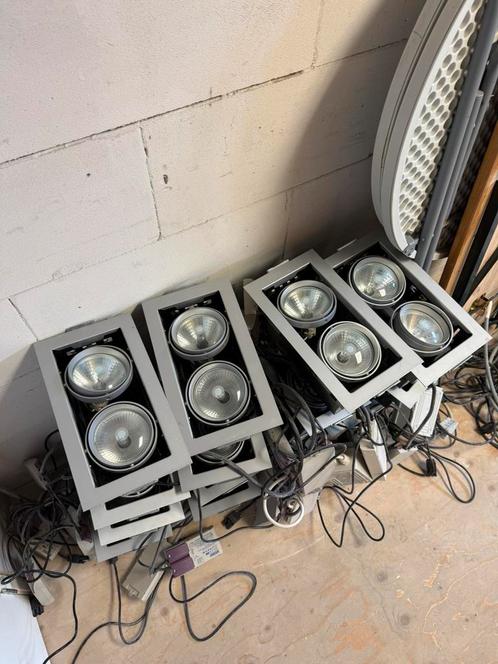 13x Osram inbouw-spots – aluminium look, Huis en Inrichting, Lampen | Spots, Gebruikt, Plafondspot of Wandspot, Metaal of Aluminium