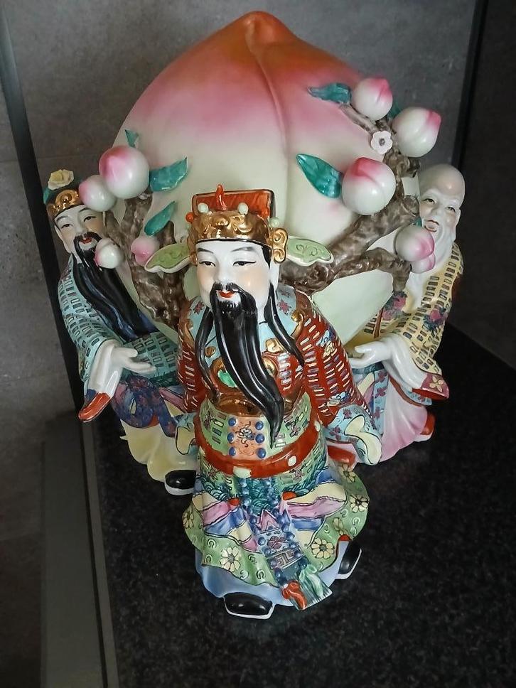 Chinees porselein beeld van de drie geluksgoden, Antiek en Kunst, Antiek | Porselein, Ophalen