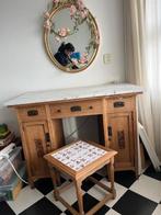 Vintage make-up spiegel kaptafel met stoel, Huis en Inrichting, Tafels | Kaptafels, Ophalen, 50 tot 100 cm, Zo goed als nieuw