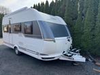 Hobby 455 UF De Luxe Vastbed Rondzit met Nieuwe Mover Luifel, Caravans en Kamperen, Caravans, Hobby, Reservewiel, Bedrijf, 6 tot 7 meter