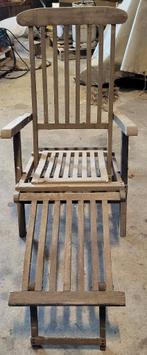 2 Teakhouten deckchairs, Ophalen, Gebruikt, Teakhout, Verstelbaar