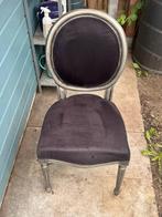 Chair Dark blue /Silver - Baroque Chair in Velvet, Ophalen, Gebruikt, Blauw, Hout
