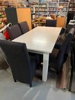 Grote tafel met 6 eetkamerstoelen, Ophalen, Gebruikt, 4 tot 6 stoelen