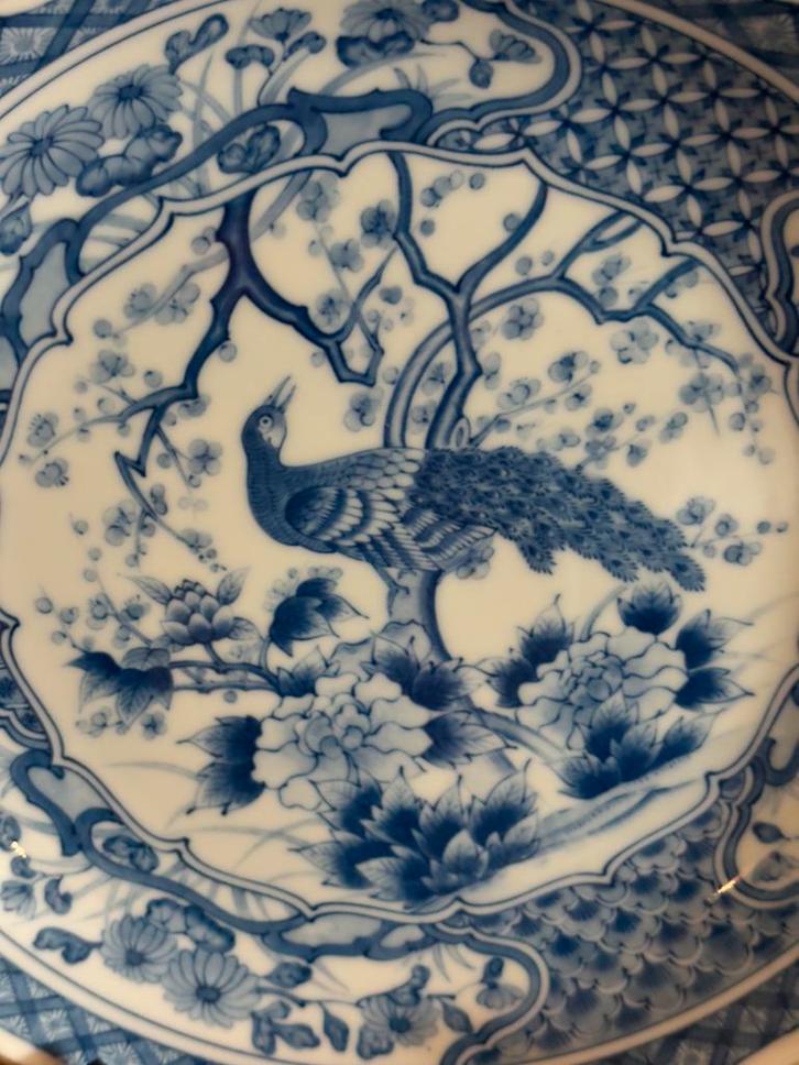 Antiek Sierbord Japans aardewerk. Met de hand beschilderd, Antiek en Kunst, Antiek | Wandborden en Tegels, Ophalen of Verzenden