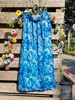Leuke vintage luchtige blauwe korte bloemenjurk, Maat 38/40 (M), Blauw, Ophalen of Verzenden, Zo goed als nieuw