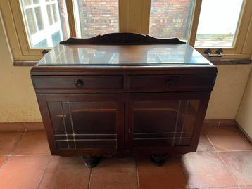 Vintage Theemeubeltje met Glas in Lood beschikbaar voor biedingen