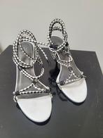 mart visser leren pumps/sandaaltjes met hak., Kleding | Dames, Ophalen of Verzenden, Zo goed als nieuw, Zwart