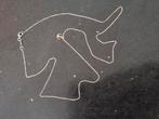 18 karaat wit goud ketting met hanger 50 cm, Sieraden, Tassen en Uiterlijk, Antieke sieraden, Verzenden