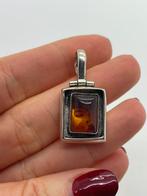 A925 Prachtige zilveren barnsteen hanger, Sieraden, Tassen en Uiterlijk, Antieke sieraden, Ophalen of Verzenden, Zilver, Hanger