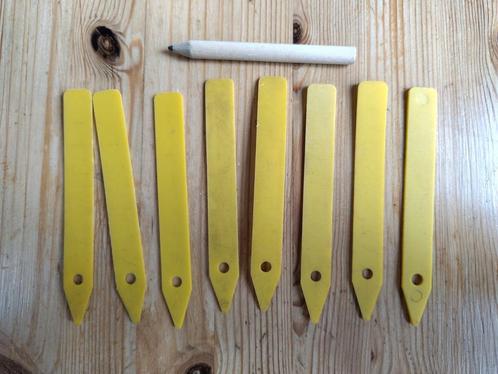 8 plantenstekers plantenlabels met potlood geel OPHALEN, Tuin en Terras, Bloembollen en Zaden, Voorjaar, Volle zon, Ophalen