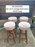 Serie van 4 echte vintage barkrukken, Huis en Inrichting, Barkrukken, Ophalen, Gebruikt, 60 tot 90 cm, 4 krukken
