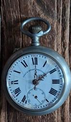 Post & spoor zakhorloge met gravure, Sieraden, Tassen en Uiterlijk, Horloges | Antiek, Ophalen of Verzenden, Staal, Overige merken