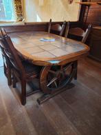 Antieke tafel met stoelen, Gebruikt, 100 tot 150 cm, Vijf personen of meer, 150 tot 200 cm