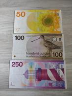 Set mooie biljetten 50, 100 en 250 gulden (1977 - 1985), Postzegels en Munten, Bankbiljetten | Nederland, 250 gulden, Ophalen of Verzenden
