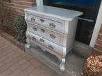 Vintage Ladekastje Buikkastje Zilver ladekast grijs eiken, Huis en Inrichting, Gebruikt, 3 of 4 laden, Minder dan 100 cm, Eikenhout