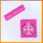 kaart met geborduurde kerstbal (621), Ophalen of Verzenden, Nieuw, Kerst