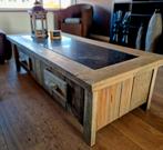 Salontafel Naturel Hout met Lades, Huis en Inrichting, Tafels | Salontafels, Ophalen, Gebruikt, 100 tot 150 cm, 50 tot 100 cm