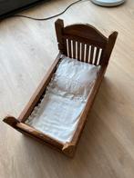 Antiek Houten Poppenbedje met Beddengoed - Vintage Charme, Ophalen