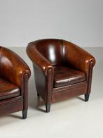 2x Clubchair schapenleer klassiek Lounge Atelier, Ophalen, Zo goed als nieuw