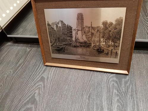 Gravure - Rotterdam De Korenbeurs, vanaf de draaibrug gezien, Antiek en Kunst, Kunst | Etsen en Gravures, Ophalen of Verzenden