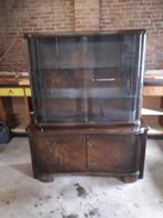 Vintage vitrinekast twee delen, Huis en Inrichting, Kasten | Vitrinekasten, Ophalen, Vintage jaren 60, 100 tot 150 cm, Glas