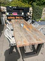 8 Wicker Tuinstoelen Stapelbaar met Kussens, Tuin en Terras, Ophalen, Gebruikt, Wicker, Stapelbaar