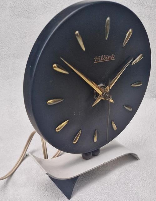 Kekke zwart-wit retro klok Fifties electrisch loopt! HILBINK, Verzamelen, Retro, Huis en Inrichting, Ophalen of Verzenden