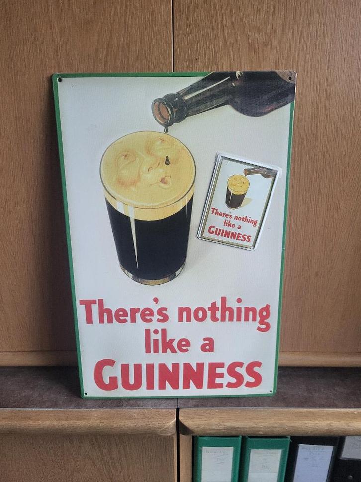GUINNESS BIER -223- DUIDELIJKE BOODSCHAP/MET TIN-CARD, Verzamelen, Biermerken, Nieuw, Reclamebord, Plaat of Schild, Overige merken
