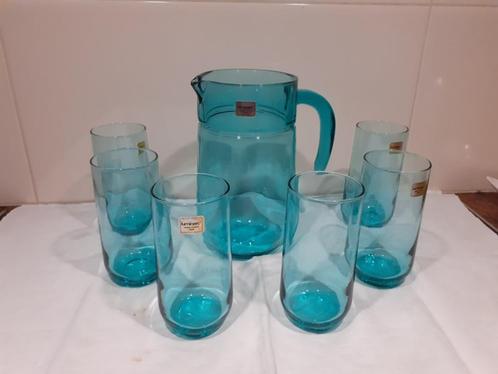 Vintage LUMINARC France 7-delige Set Kan met glazen *eureka*, Verzamelen, Glas en Borrelglaasjes, Nieuw, Overige typen, Ophalen of Verzenden