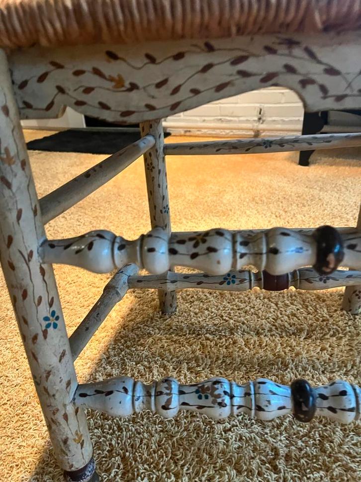 Handbeschilderde Hindeloopen stoel, Huis en Inrichting, Stoelen, Gebruikt, Eén, Hout, Overige kleuren, Ophalen of Verzenden