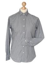 Xacus overhemd, print, blauw/bruin/wit, Mt. 38 / S, Kleding | Heren, Overhemden, Overige kleuren, Halswijdte 38 (S) of kleiner