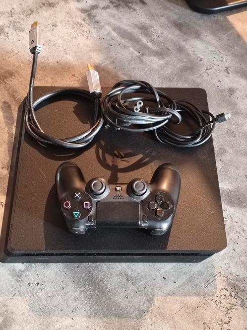 PS4 Slim 500GB + Controller + Games + Kabels, Spelcomputers en Games, Spelcomputers | Sony PlayStation 4, Gebruikt, Slim, 500 GB