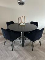 Eettafel met bijpassende stoelen in goede staat!, Ophalen, Gebruikt, 100 tot 150 cm, 50 tot 75 cm