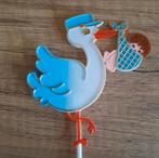 Prikker geboorte Hoera een jongen blauw ooievaar, Ophalen of Verzenden, Nieuw, Taarten of Cupcakes, Versiering