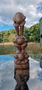 Handgesneden houten sculptuur - Yogi Man (Orang Malu) - Drie, Gebruikt, Onbekend, Ophalen of Verzenden, Onbekend