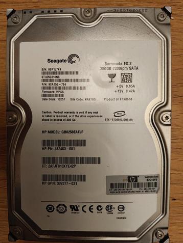 Harde schijf 250GB SATA 3.5 inch HDD beschikbaar voor biedingen