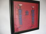 schilderij met Afrikaanse print, Antiek en Kunst, Ophalen of Verzenden