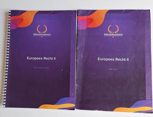 Europees Recht AthenaSummary UvA+samenvat+Exam, Boeken, Studieboeken en Cursussen, Zo goed als nieuw, WO, Ophalen of Verzenden