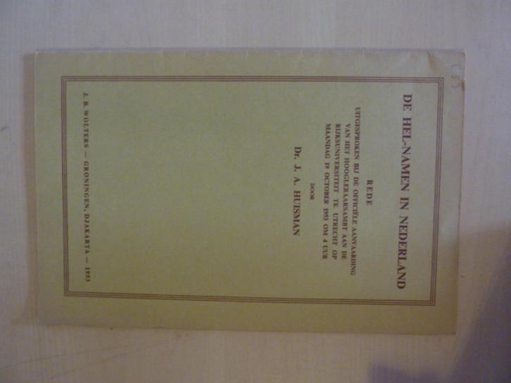 J. A. Huisman - De hel-namen in Nederland, Boeken, Overige Boeken, Zo goed als nieuw, Verzenden