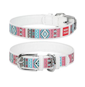 WAUDOG Ethno Lederen Halsband Wit Nekomtr 30-39 cm KOOPJE!!! beschikbaar voor biedingen