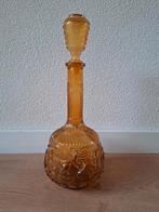 Empoli midcentury amberkleurige karaf dierenriem, Antiek en Kunst, Antiek | Glas en Kristal, Ophalen of Verzenden