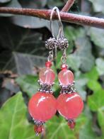 Oorbellen Padparadscha Strawberry aardbeikwarts-swarovski, Nieuw, Ophalen of Verzenden