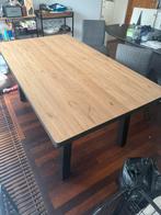 Mangohouten tafel met stalen poten (krasbestendig), Huis en Inrichting, Tafels | Eettafels, Ophalen, Gebruikt, 100 tot 150 cm