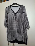 Zwart-Witte Tuniek Maat 54 met Sierstiksel, Ophalen of Verzenden, Gedragen, Maat 46/48 (XL) of groter, Zwart