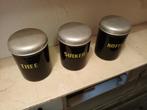 3 emaille voorraadbus koffie thee suiker, Antiek en Kunst, Antiek | Emaille, Ophalen