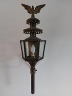 2 Antieke koperen koetslampen met adelaar, Antiek en Kunst, Ophalen, Koper
